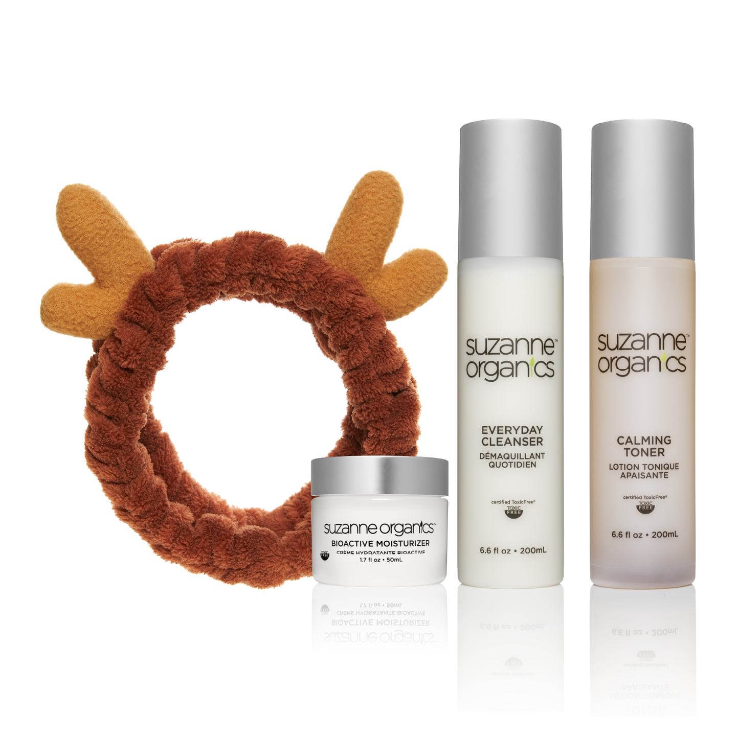 3-Piece Bonus Size Skincare Kit + Reindeer Headband Set