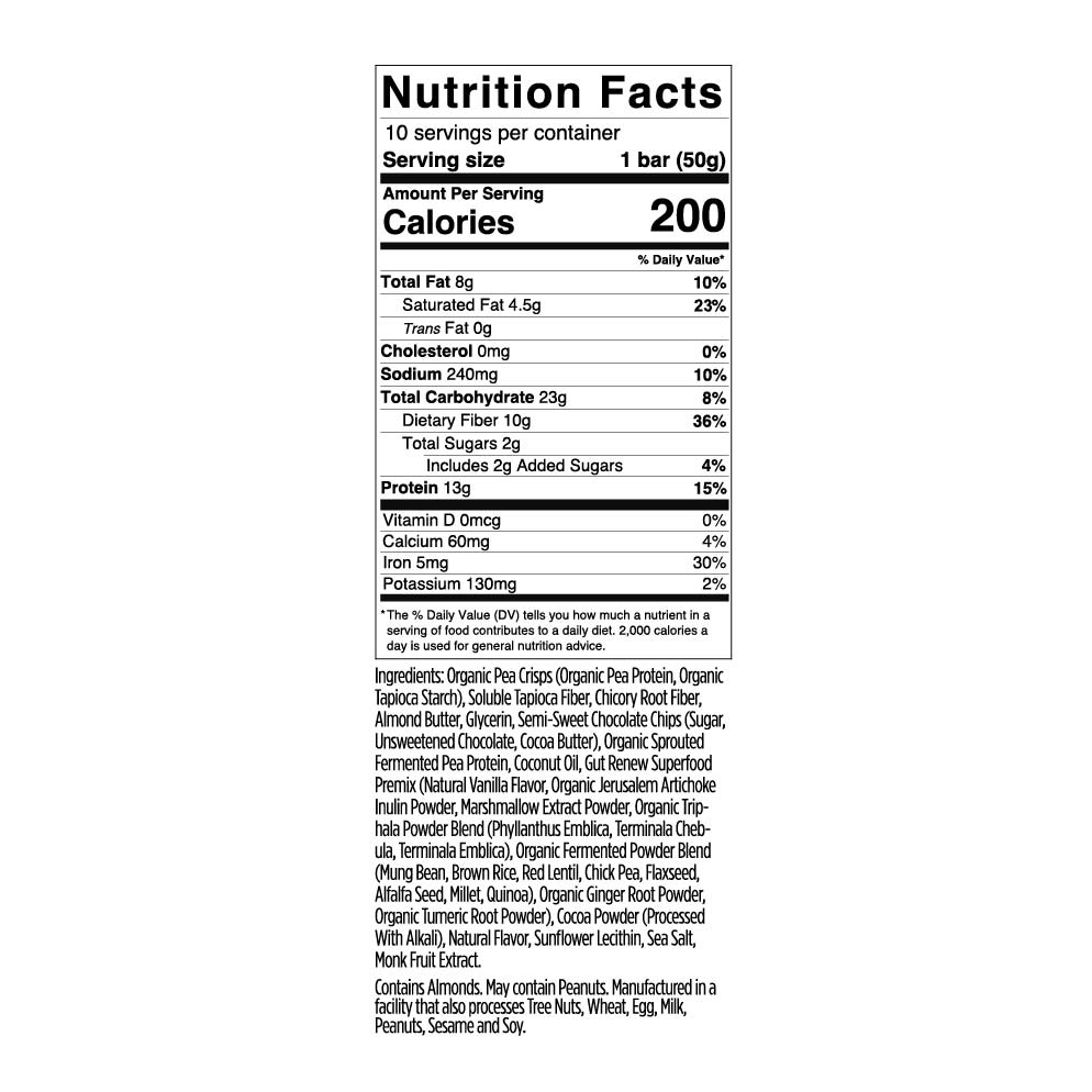 GUT RENEW Chocolate Crisp Snack Bar (10 Count)