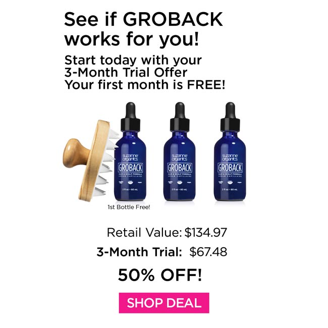 GROBACK Hair & Scalp Formula 3-Month Supply Trial Offer