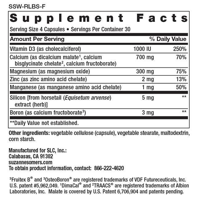 RestoreLife Formulas Bone Renew Dietary Supplement - supplement facts