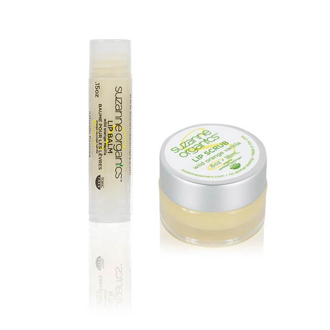 SUZANNE Organics Wild Orange Vanilla Lip Scrub and Lip Balm Duo