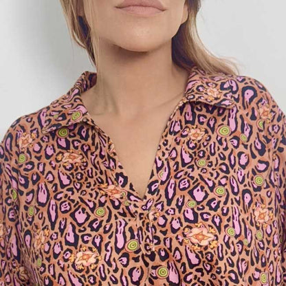 Leopard Lotus Blossom Pajama Set