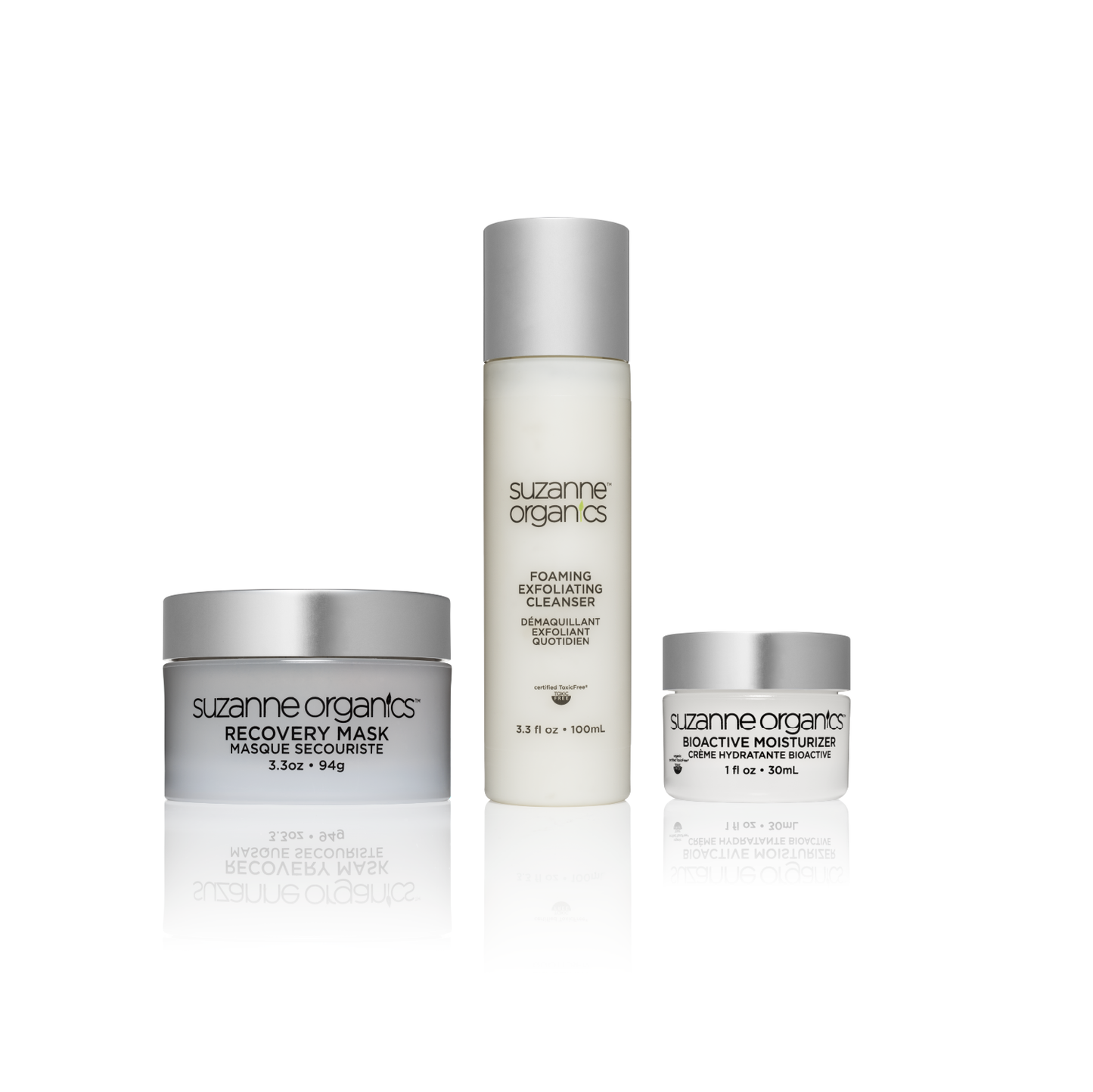 Foaming Exfoliating Cleanser + Recovery Mask + Bioactive Moisturizer
