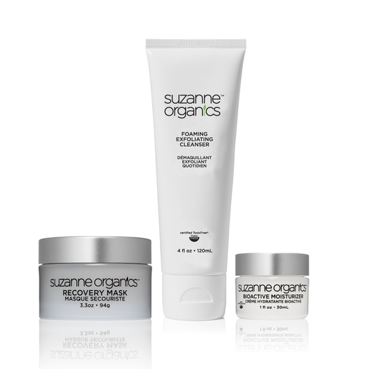 Foaming Exfoliating Cleanser + Recovery Mask + Bioactive Moisturizer