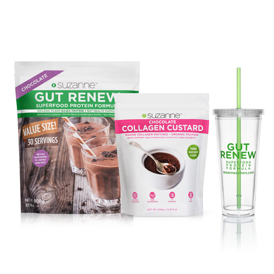 Value Size GUT RENEW Formula + Chocolate Collagen Custard 3-Piece Kit