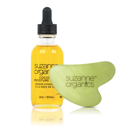 Jade Guasha Facial Sculpting Tool & Coconut Moisture Serum Set