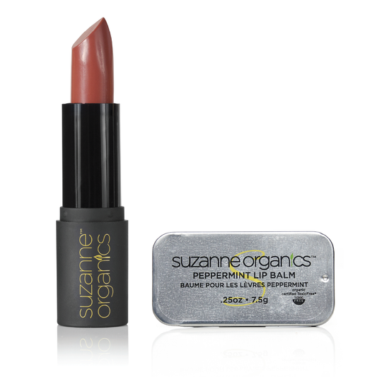 Sheer Satin Lipstick & Peppermint Lip Balm Duo (5 Options)