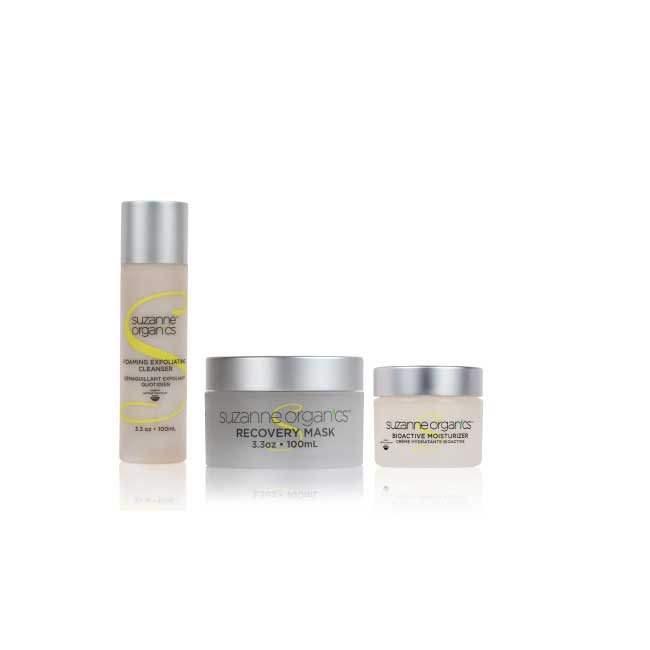 Foaming Exfoliating Cleanser + Recovery Mask + Bioactive Moisturizer