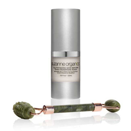 Jade Dual Action Roller & Glutathione Skin Serum Set