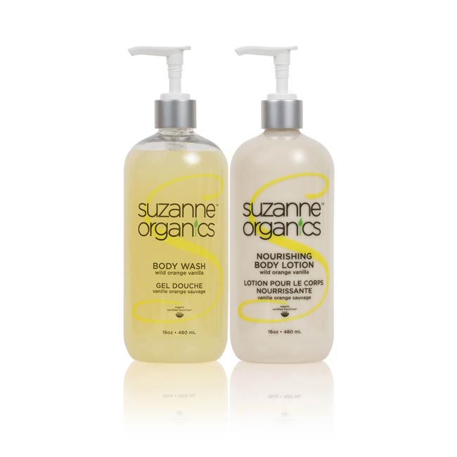 skincare - SUZANNE Organics Salon Size Wild Orange Vanilla Body Wash & Nourishing Body Lotion