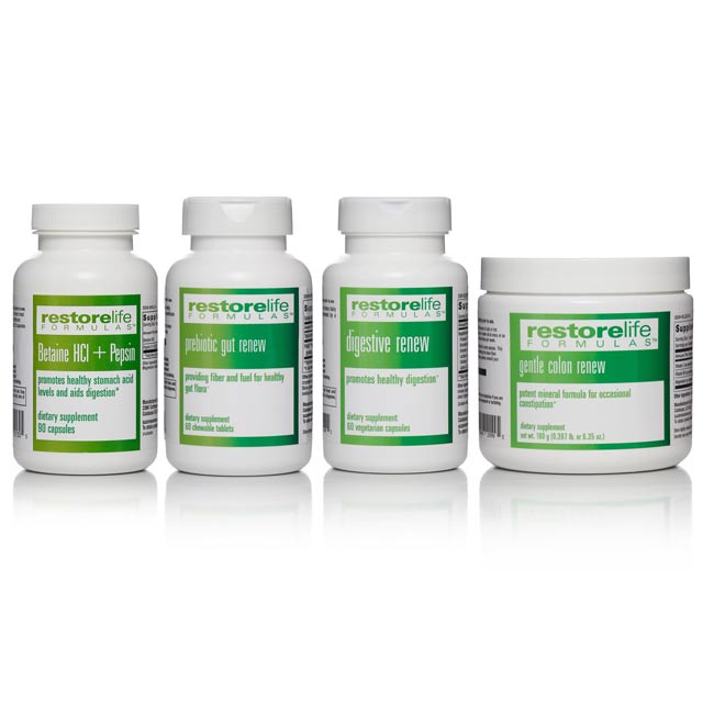 bottle of betaine, prebiotic gut renew, digestive renew, and gentle colon renew