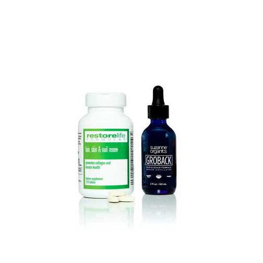 GROBACK 2-Piece Kit (GROBACK Hair & Scalp Formula + Hair, Skin & Nail Renew)