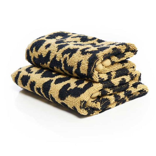 Leopard Print Wash Cloth and Hand Towel Set