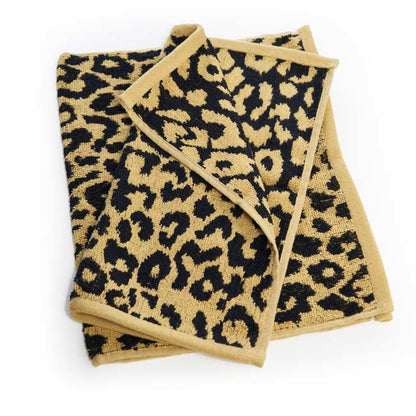 Leopard Print Wash Cloth and Hand Towel Set