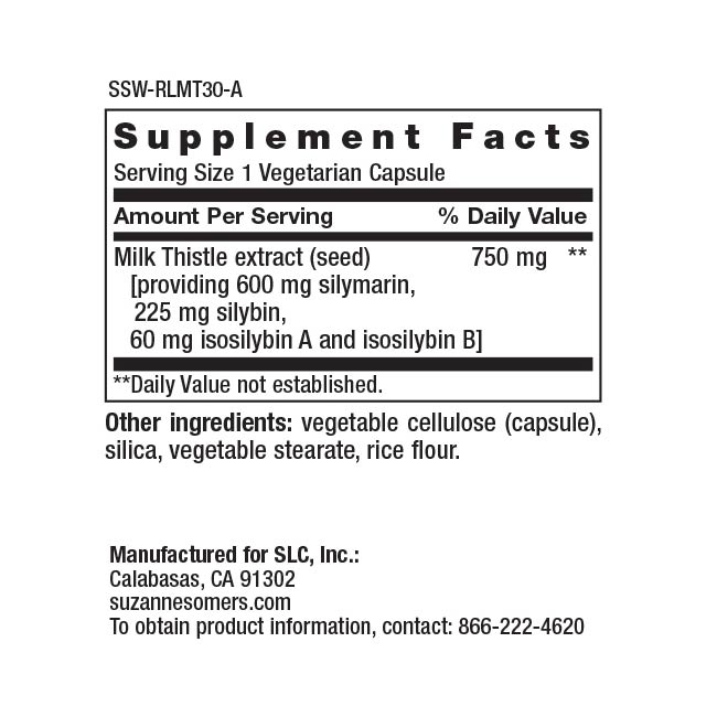 RestoreLife Formulas Liver Renew Dietary Supplement - Supplement Facts