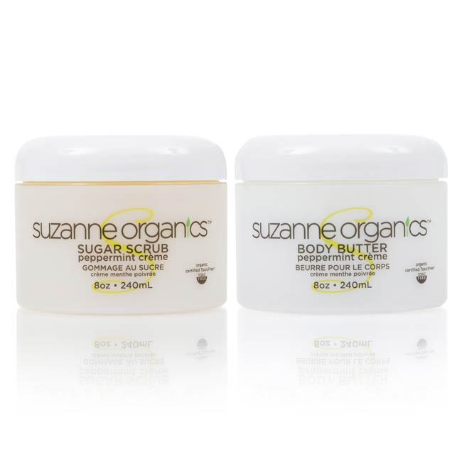 skincare - SUZANNE Organics Peppermint Creme Sugar Body Scrub & Body Butter Duo