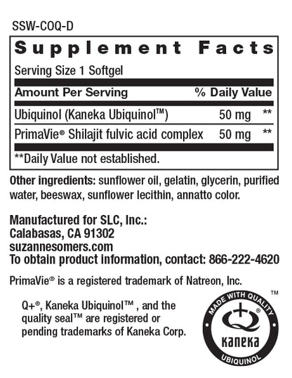 RestoreLife Formulas Ubiquinol CoQ10 Supplement - Supplement facts