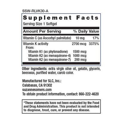 RestoreLife 5-Piece Supplement Kit - Supplement Facts