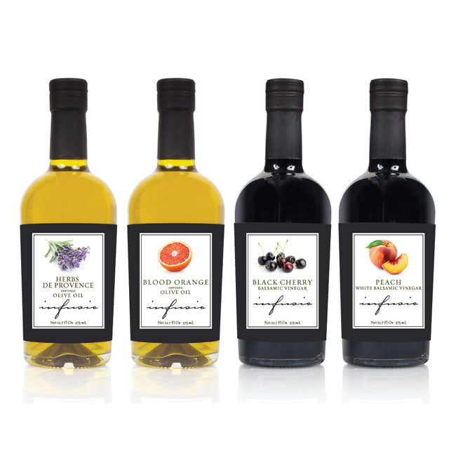 INFUSIO Aromatic Infused Extra-Virgin Olive Oil and Balsamic Fall 4-Pack