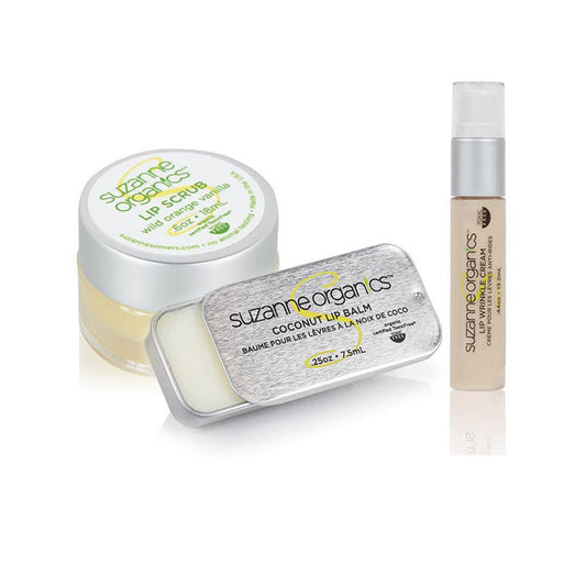 SUZANNE Organics "Kiss Me, I'm Irish" Lip Starter Kit -  SUZANNE Organics Wild Orange Vanilla Lip Scrub $24.99 SUZANNE Organics Lip Wrinkle Cream $34.99 SUZANNE Organics Coconut Lip Balm $14.99