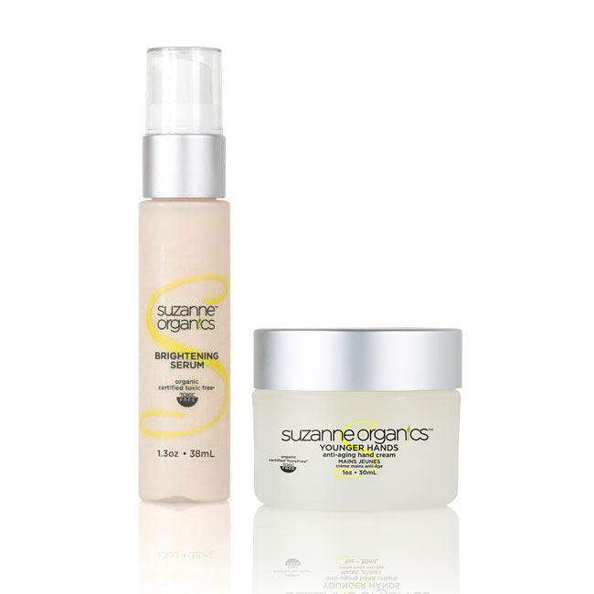 SUZANNE Organics "Out, Damn Spot!" Starter Kit - Brightening Serum $49.99 Younger Hands Anti-Aging Hand Cream $44.99